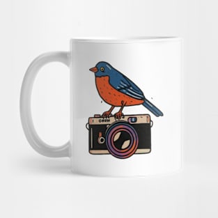 Retro bird on camera Mug